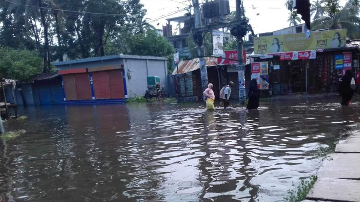 Roads of the Jashore city are almost under water which adds sufferings to the city dwellers.  