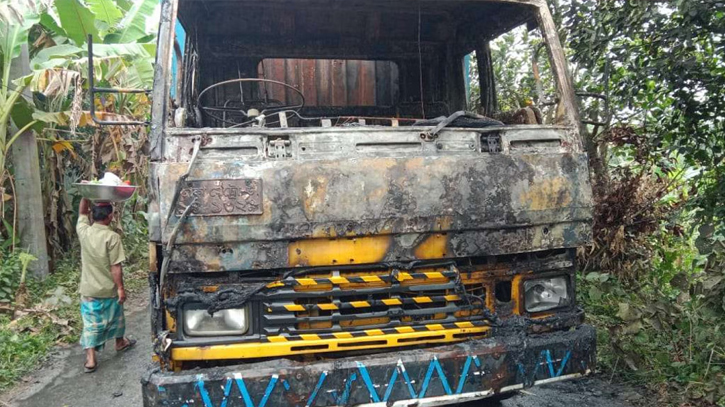 Covered van burnt in Gazipur