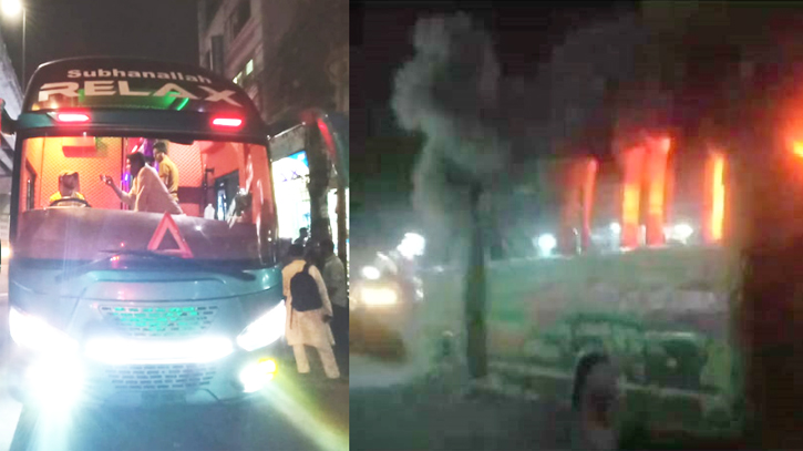 Two buses burnt in Ctg, helper injured