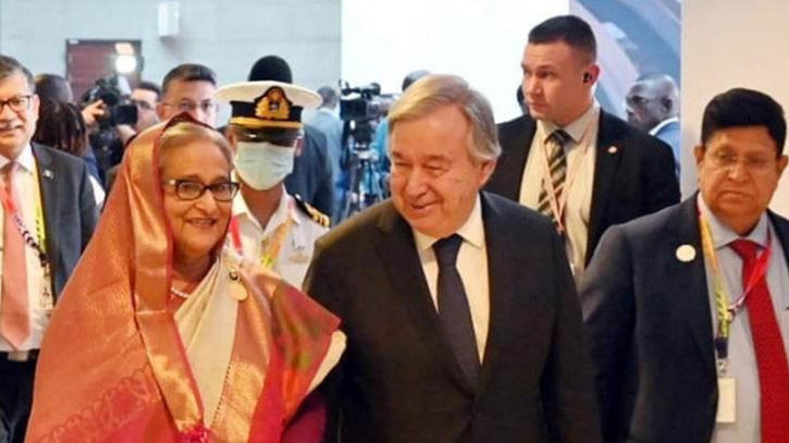 PM meets Guterres in Doha, discusses Ukraine, Rohingyas