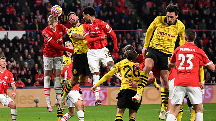 PSV rue chances as old boy Malen earns Champions League draw for Dortmund