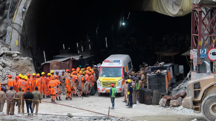 Indian rescuers just feet away from reaching 41 workers trapped in collapsed tunnel for over 2 weeks