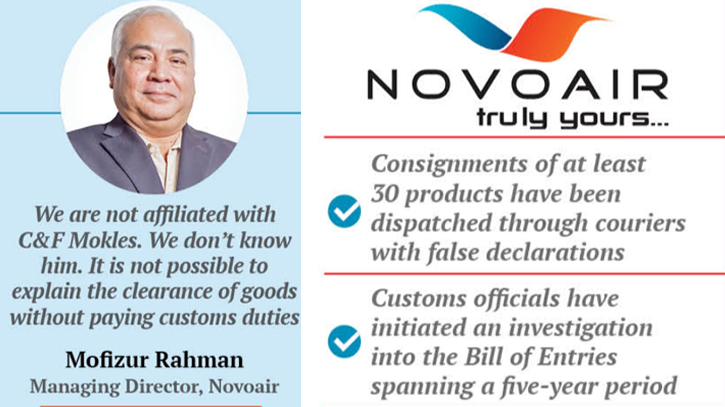 Novoair in hot water for goods under false declaration