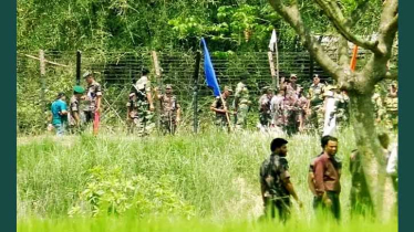 নওগাঁ ধামুরহাট সীমান্তে বিএসএফের কাঁটাতারের বেড়া নির্মাণে বিজিবির বাধা