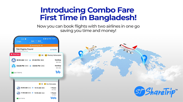 ShareTrip introduces Round-trip flights bookings with different airlines named Combo Fare