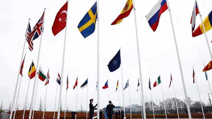 Flag of Sweden is raised at NATO headquarters