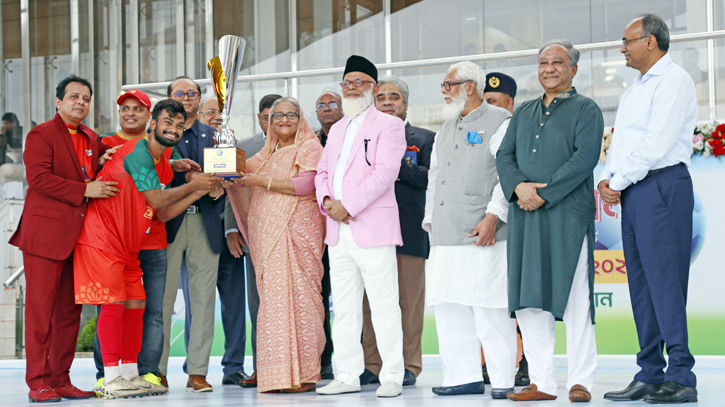 Islami Bank wins the Sheikh Hasina Inter-Bank Football Tournament Trophy