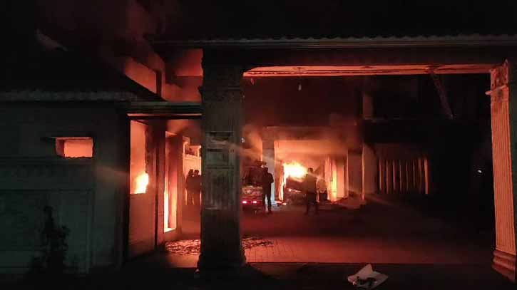  Former MP Shimul’s residence vandalised, set on fire in Natore