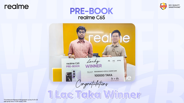 realme C65 pre-book campaign winner gets Tk 1 lakh