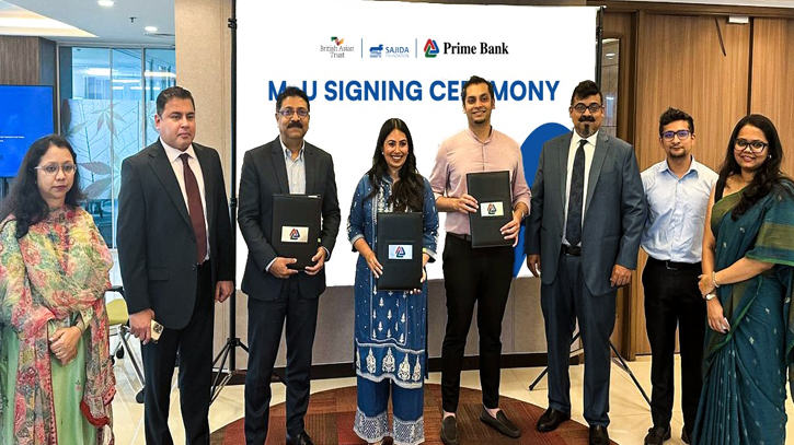 Prime Bank Hands with British Asian Trust and SAJIDA Foundation to donate funds