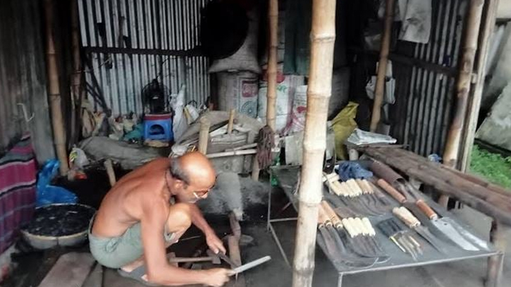 Blacksmiths passing busy time in Netrakona