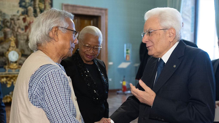 Dr Yunus meets President of Italian Republic Sergio Mattarella