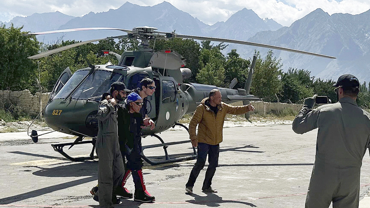 Russian climbers escorted hospital after rescue from mountains