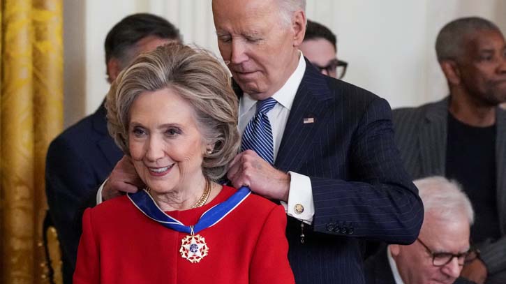 Hillary Clinton, George Soros and Denzel Washington received the highest US civilian honor