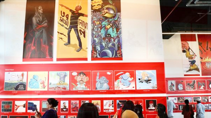 Cartoon exhibition held at Drik Gallery