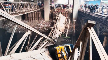 Truck falls into river as bridge collapses in Tongi