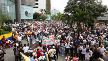 Venezuela opposition hold defiant rally one month before election