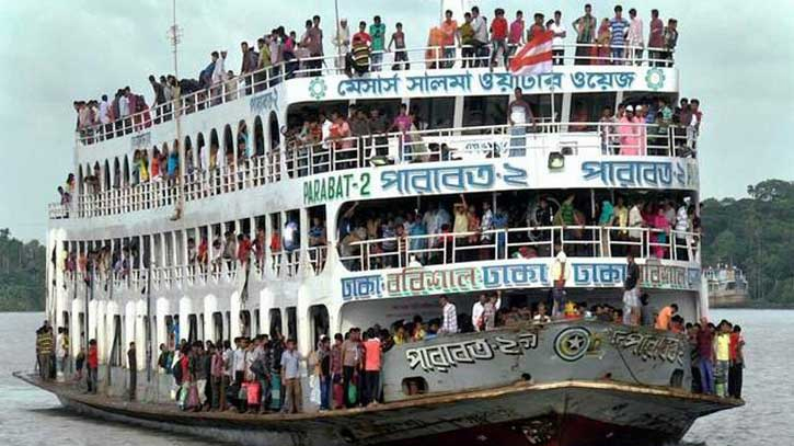 22.5 lakh people depart Dhaka via waterways for Eid-ul-Fitr