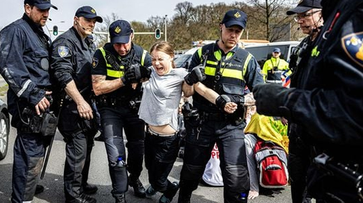 Climate activist Greta Thunberg detained at Dutch protest