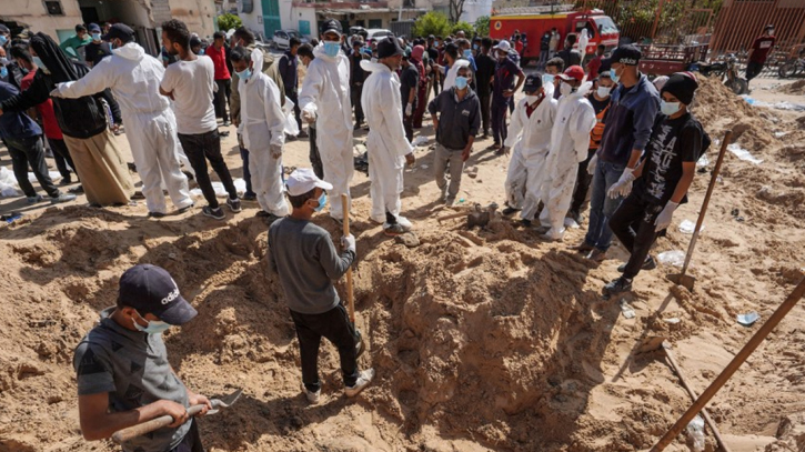 Gaza officials, Hamas say 50 bodies exhumed at hospital