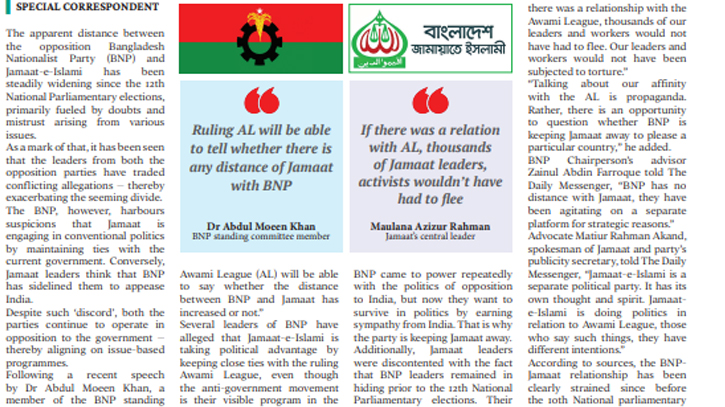 Jamaat-BNP alliance frays amid growing mistrust