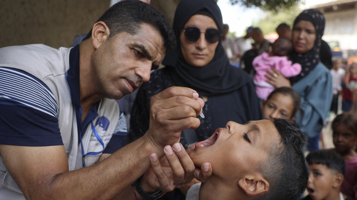 UNICEF says polio vaccination campaign in Gaza is surpassing its target