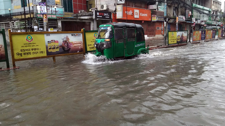 Heavy waterfall causes acute waterlogging which adds sufferings to the city dwellers. 